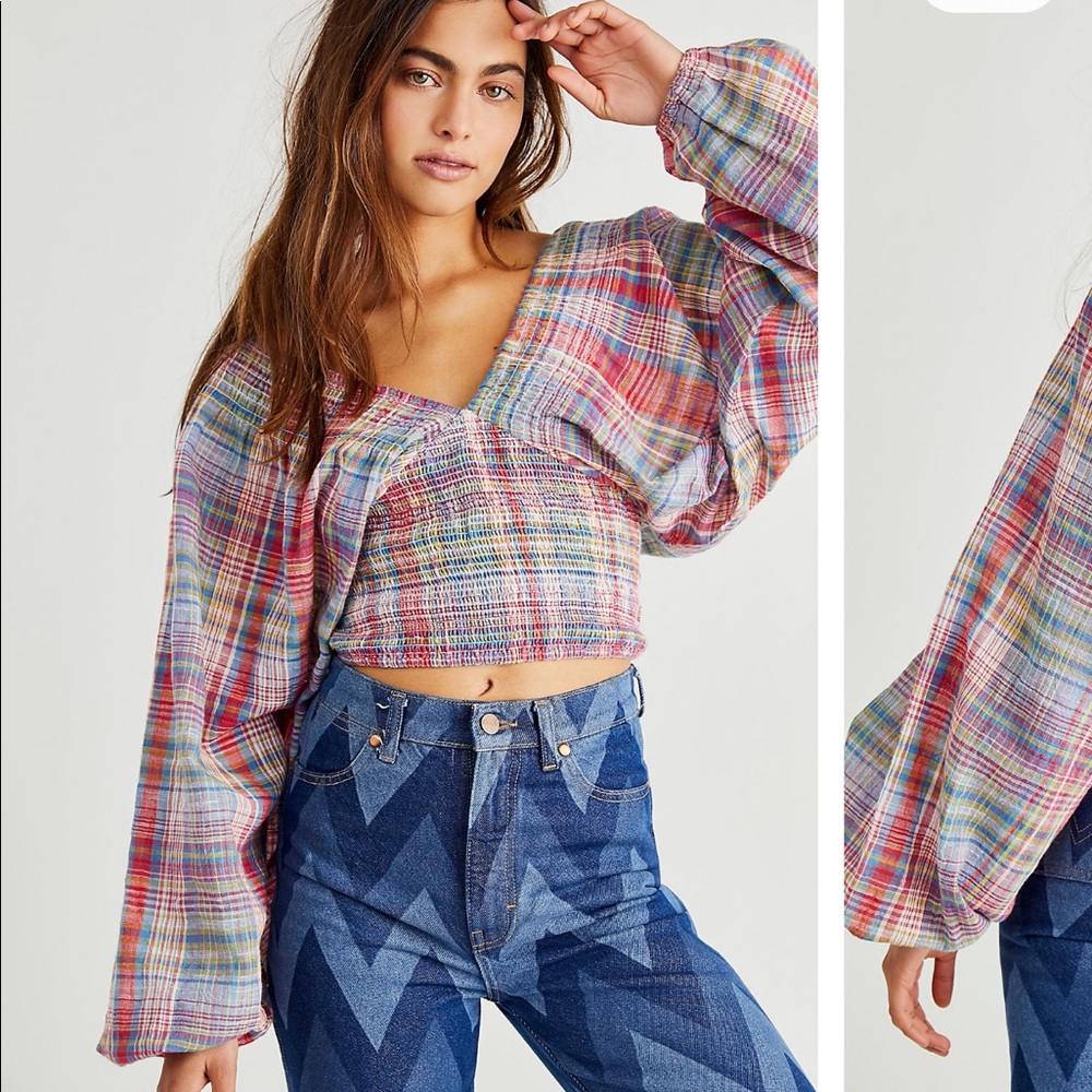 ISO FREE PEOPLE MARLENA PLAID TOP